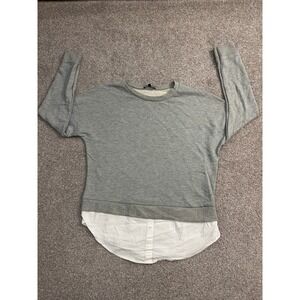 Chic New Look Layered Sweatshirt Womens 8 Grey Excellent 2-in-1 Shirt Pullover